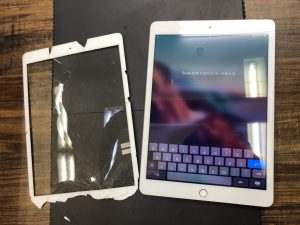 iPad８ガラス割れ修理